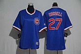 Women Chicago Cubs #27 Addison Russell Blue Cooperstown New Cool Base Stitched Jersey,baseball caps,new era cap wholesale,wholesale hats